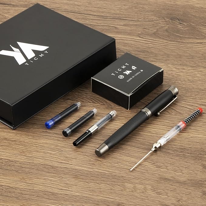 YICMY Fancy Fountain Pen Set – Fine & Medium Nibs, Includes 18 Ink Cartridges - Image 6