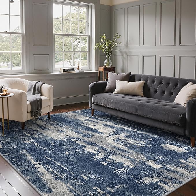 GENIMO 8x10 Area Rugs for Living Room, Machine Washable Non Slip Rugs, Low Pile - Image 2