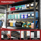 79" wide metal garage shelves, 7000lbs storage shelving, close-up detail