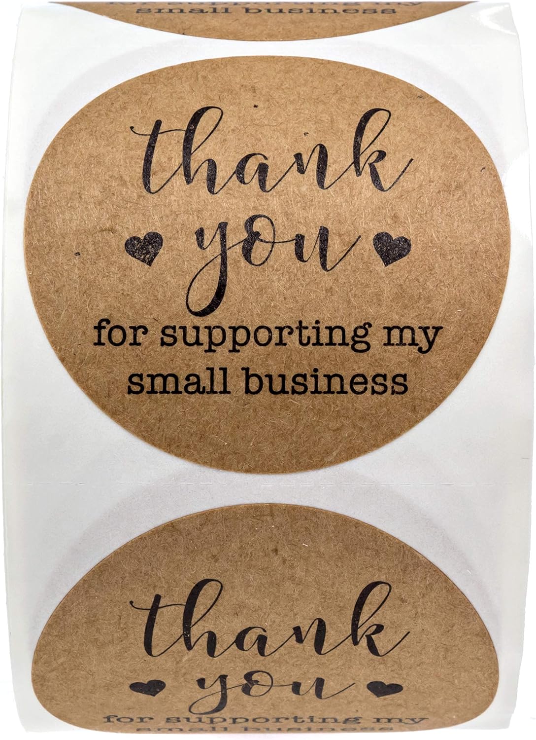 2" Round Kraft Thank You for Supporting My Small Business Stickers / 500 Brown Kraft Customer Appreciation Labels/Natural Kraft Small Business Envelope Seals/Made in The USA