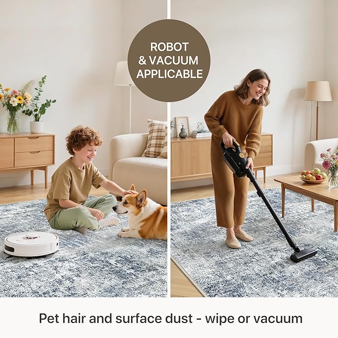GENIMO Washable Area Rugs for Living Room, 8x10 Modern Non Slip Rugs, Low Pile - Image 6