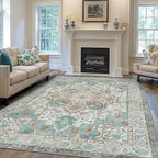 GENIMO 7'6''x9'6'' Area Rugs for Living Room, Machine Washable Non Slip Vintage by GENIMO