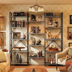 SUPERJARE Triple 5 Tier Bookshelf, Bookcase - Image 8