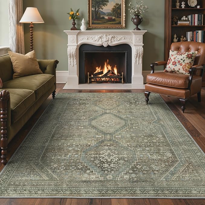GENIMO 8x10 Area Rugs for Living Room, Machine Washable Non Slip Rugs, Low Pile by GENIMO