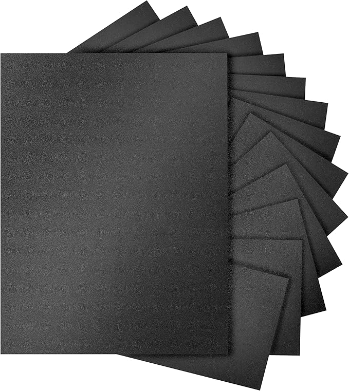 Silunkia 120 Sheets Shimmer Black Cardstock 8.5 x 11 Crafts Paper, 250gsm/92lb by Silunkia