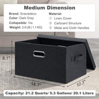 Graciadeco Medium 15" 21 Quart Collapsible Stackable Storage Bins - Image 2