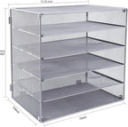 EASEPRES 5 Slot Mesh Desk Organizer Tray, File Paper Letter Folder Holder - Image 4