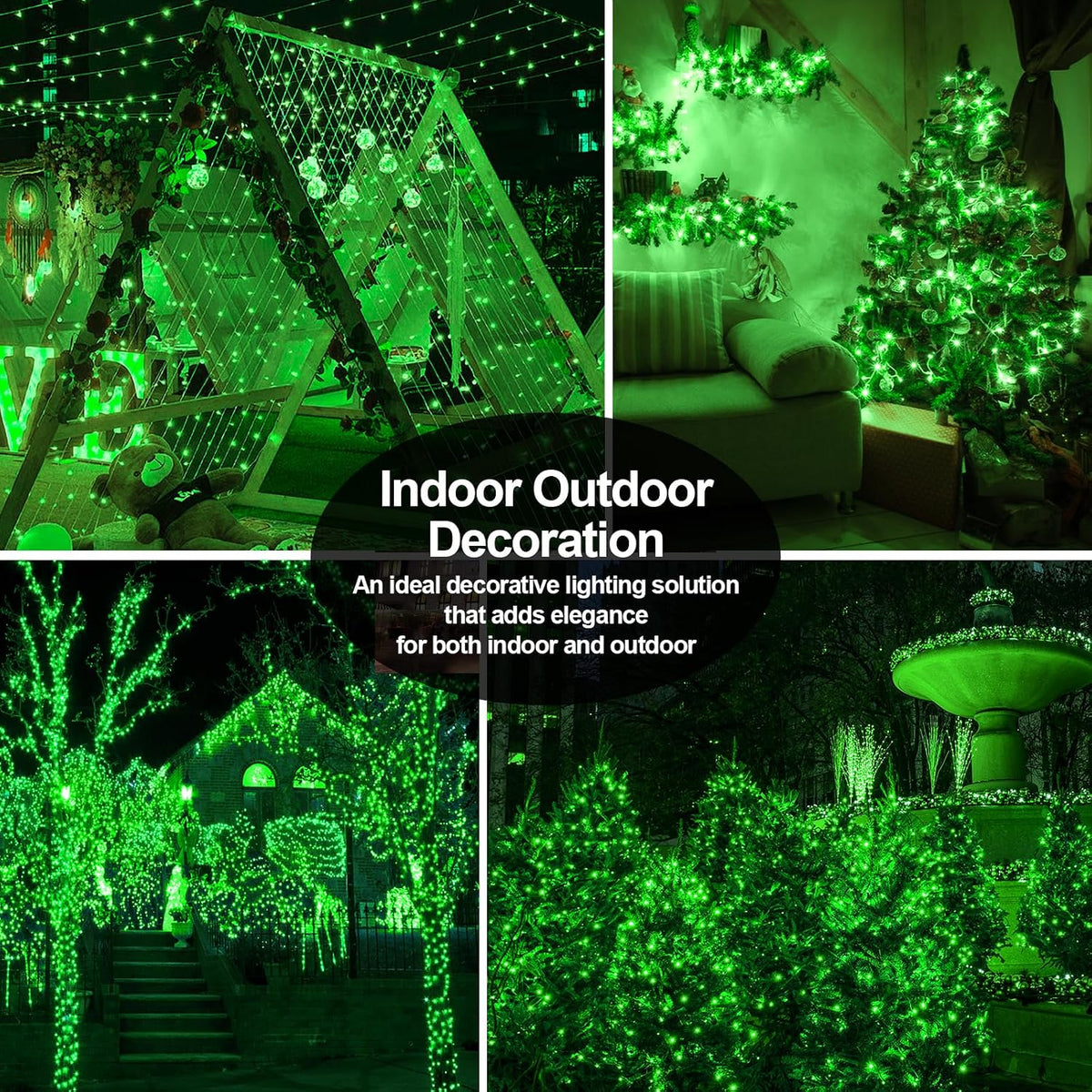 403 FT 1000 LED Halloween Lights Outdoor Fairy String Lights Plug in, Green