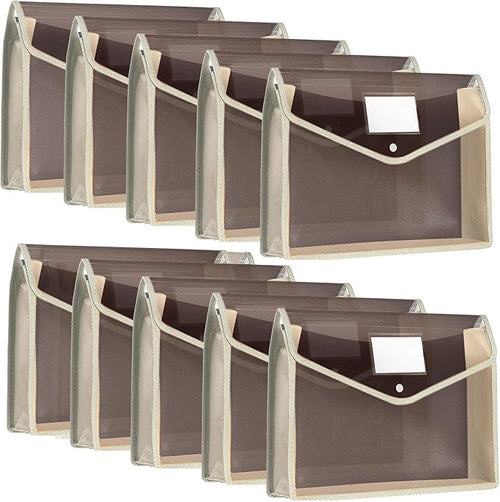 10 Pieces Plastic File Folders Envelope Expanding File Wallet Organizer by Epakh