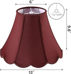 GOSO Set of 1 Elegant Leaf Scalloped Lamp Shade Burgundy, 6×13×9.8 Inch Spider - Image 2
