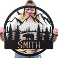Wilderness Bear Cabin Name Sign | Mountain & Rustic Metal Bear | Personalized by LakeshoreMetalDecor
