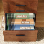 devaise 3 drawer file cabinet, wood under desk showing dimensions