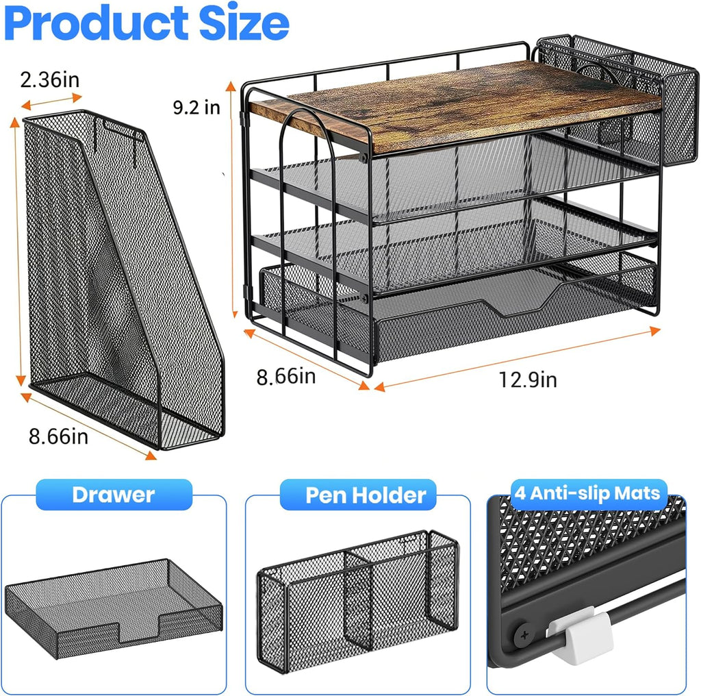 opnice desk organizers and accessories, 4-tier desktop file, package contents