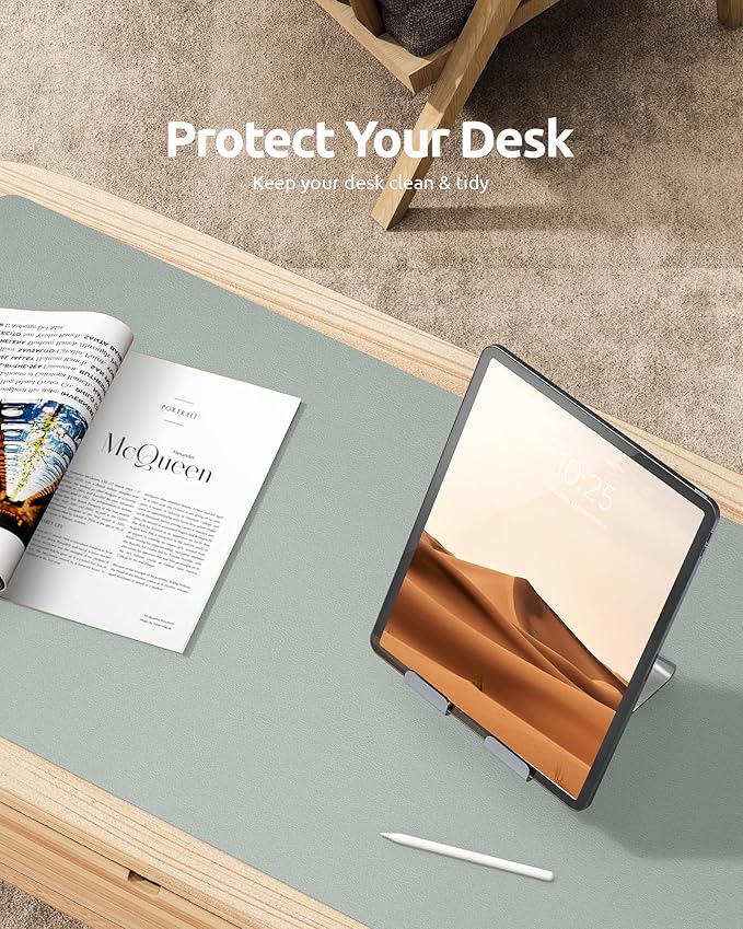 YSAGi Leather Desk Protector, Office Mat, Large Mouse Mat, Non-Slip PU Leather - Image 7