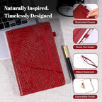 CAGIE Lined Journal for Women Men, Tree Growth Ring Leather Bound Journal - Image 2