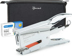 Rapesco 1626 Porpoise ONE Bypass Stapling Plier, 45 Sheet Capacity, Chrome | Bypass Stapling System, All-Metal Construction, Includes 1000 High Capacity 5/16" Staples, Storage Bag, 2-45 Sheet Range