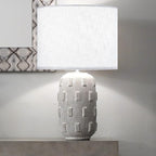 GO&SO White Textured Drum lampshade Medium Lamp Shade 13" Top x 13" Bottom x - Image 7
