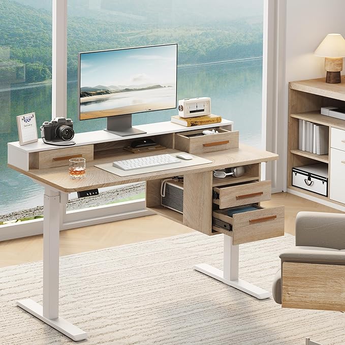 ModernMate Standing Desk with 4 Drawers, 47.2 x 23.6 Inch Whole Piece Height by ModernMate