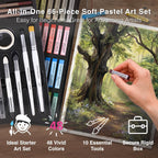 colour block 66-pc soft chalk pastels and tools shown in use