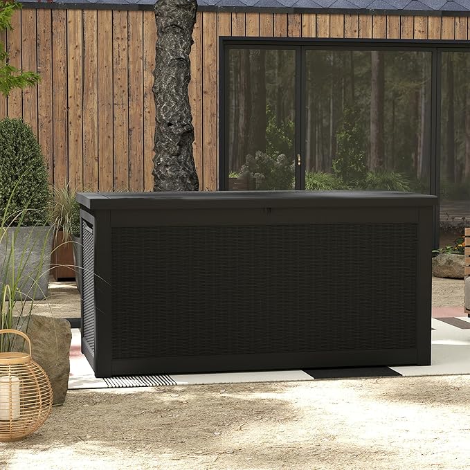 Yardgrace 320 Gallon Outdoor Storage Box Waterproof, Resin Deck Boxes - Image 6