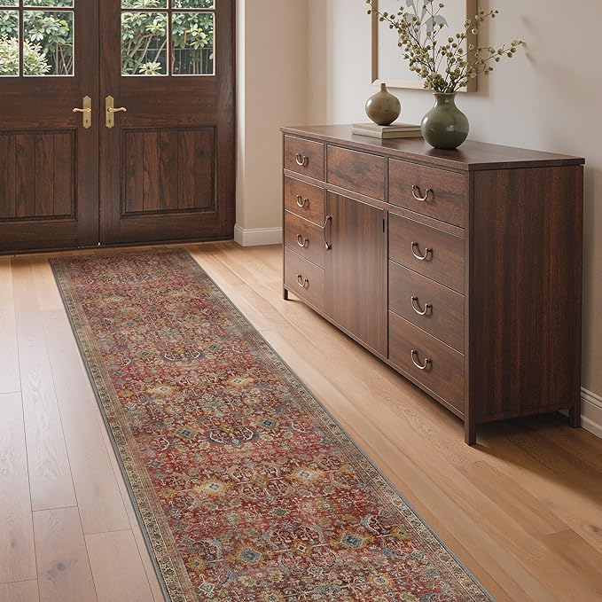 GENIMO 2x10 Runner Rugs for Hallway, Machine Washable Non Slip Vintage Rugs - Image 2