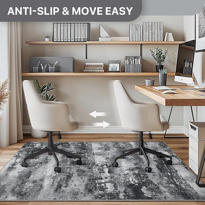 Office Chair Mat for Hardwood Tile Floor, Abstract 48"X 60" Desk Mats for - Image 4