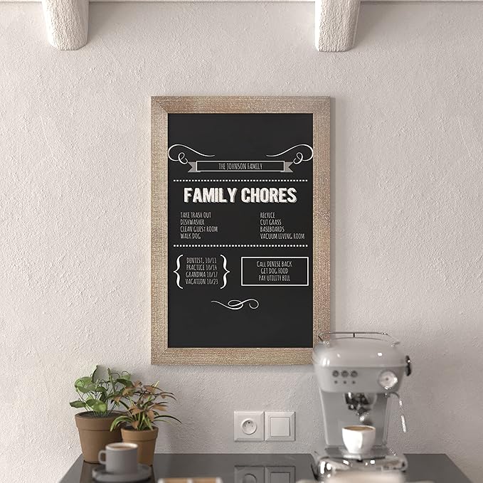 HBCY Creations 24" X 36" Weathered Lightwash Solid Wood Frame Wall Chalkboard - Image 9