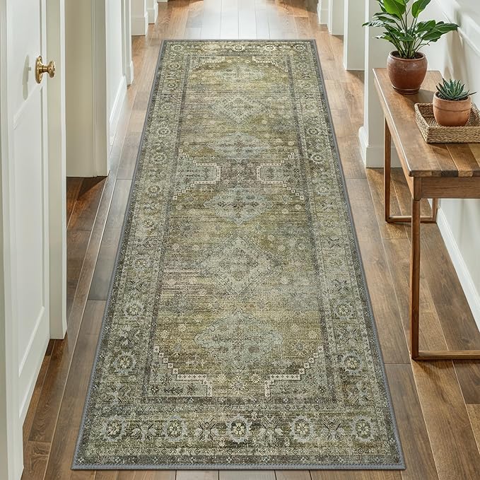 GENIMO Runner Rug 2x10 Non Slip Machine Washable Vintage Hallway Runner Rugs - Image 2