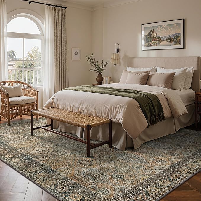 GENIMO 4x6 Area Rugs for Living Room, Machine Washable Non Slip Vintage Rugs - Image 2