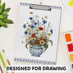 APIILVPQ Floral Clipboard, Vintage Blue Clipboards - Image 6