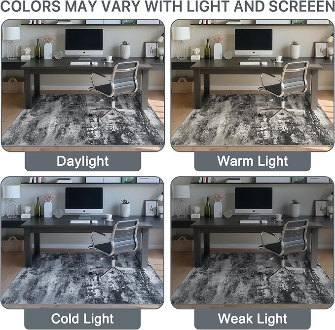 Office Chair Mat for Hardwood Tile Floor, Abstract 48"X 60" Desk Mats for - Image 6