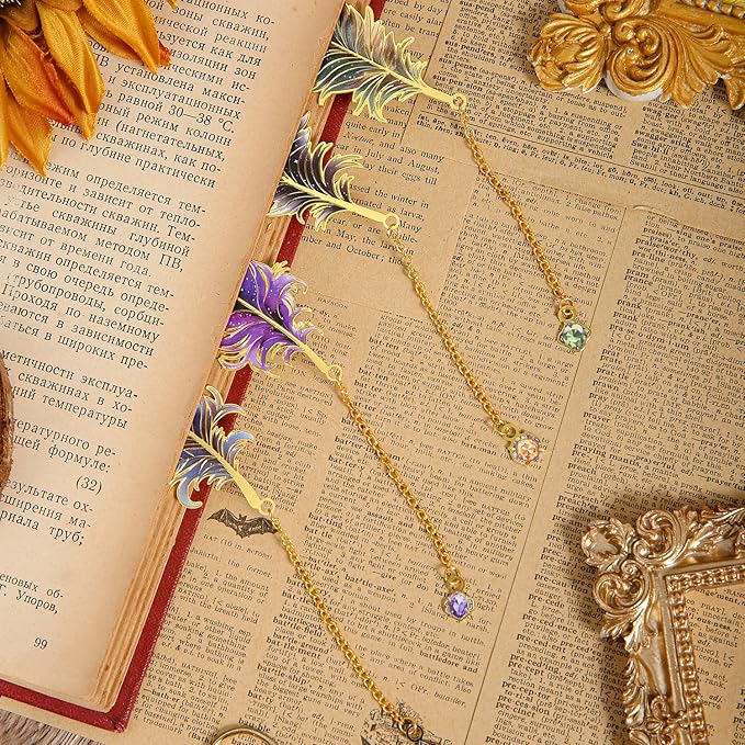 Feather-Shaped Metal Bookmarks - Image 4