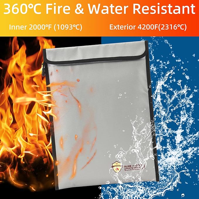 2 Pcs Fireproof Document Bag, Waterproof Fireproof Money Bag - Image 3