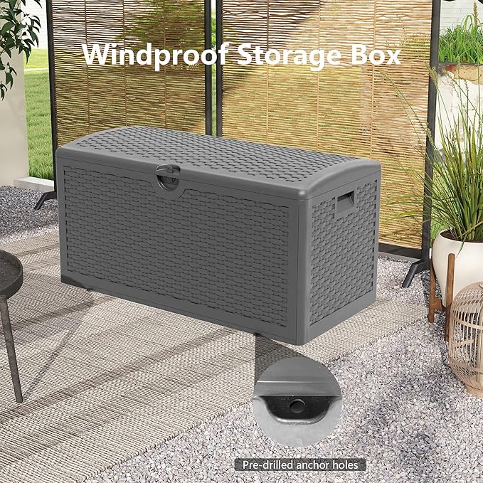 Yardgrace 80 Gallon Pro Resin Deck Box, Waterproof Outdoor Storage Bin - Image 9