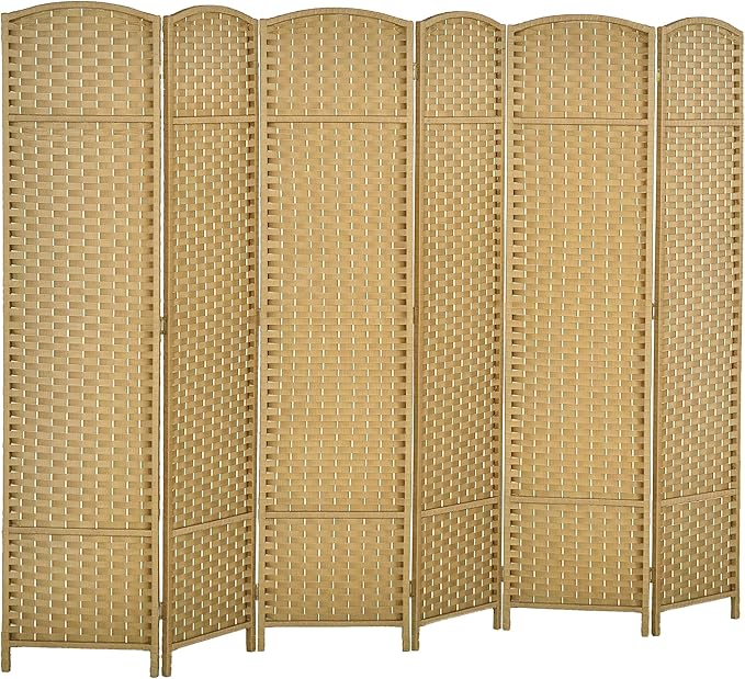 HOMCOM Room Divider, 6 Panel Folding Privacy Screen, 5.6' Tall Freestanding by HOMCOM
