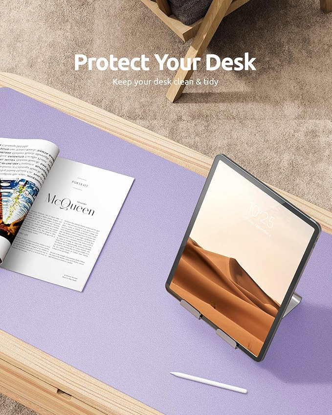 YSAGi Leather Desk Protector, Office Mat, Large Mouse Mat, Non-Slip PU Leather - Image 7
