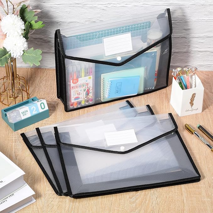10 Pieces Plastic File Folders Envelope Expanding File Wallet Organizer - Image 7