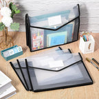 10 Pieces Plastic File Folders Envelope Expanding File Wallet Organizer - Image 7