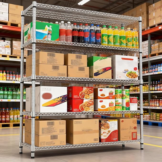 M MZG 5 Tiers Shelf 3300 lbs Steel Storage Shelving Utility Shelving Unit Steel - Image 6