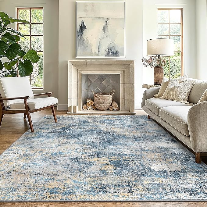 GENIMO Washable Area Rugs for Living Room, 8x10 Modern Non Slip Rugs, Low Pile by GENIMO
