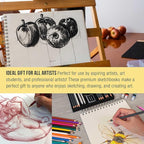 U.S. Art Supply 9”x12 Premium Heavy-Weight Paper Spiral Bound Sketch Book: 90 - Image 6