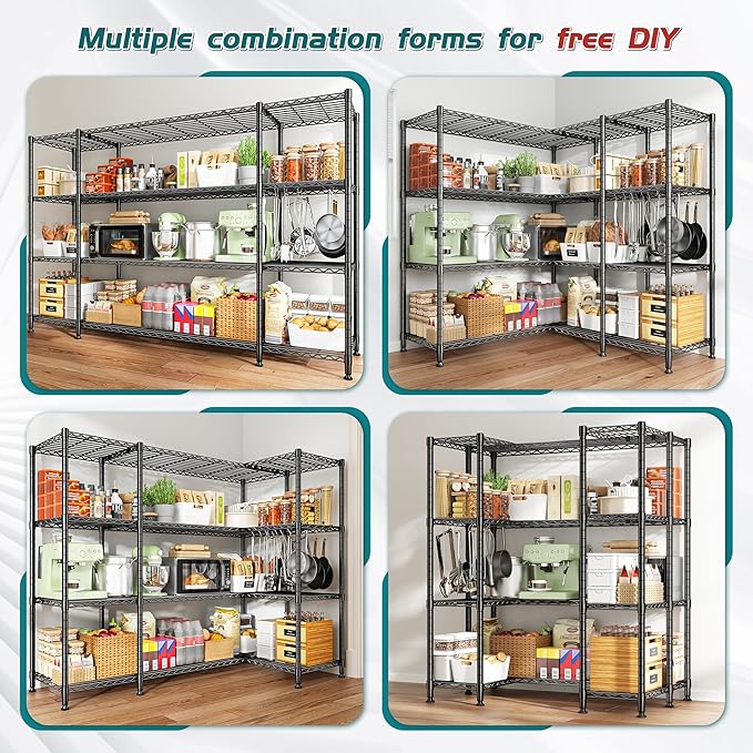 REIBII 78.4" W Storage Shelves 1500LBS, Metal Shelving Unit Wire Shelving - Image 5