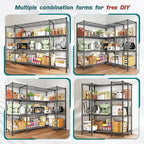 REIBII 78.4" W Storage Shelves Load 1500LBS, Metal Shelving 4-Tier Wire - Image 4