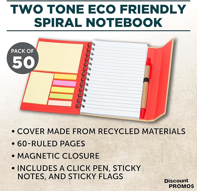 DISCOUNT PROMOS Custom Eco Friendly Spiral Notebooks - Image 3