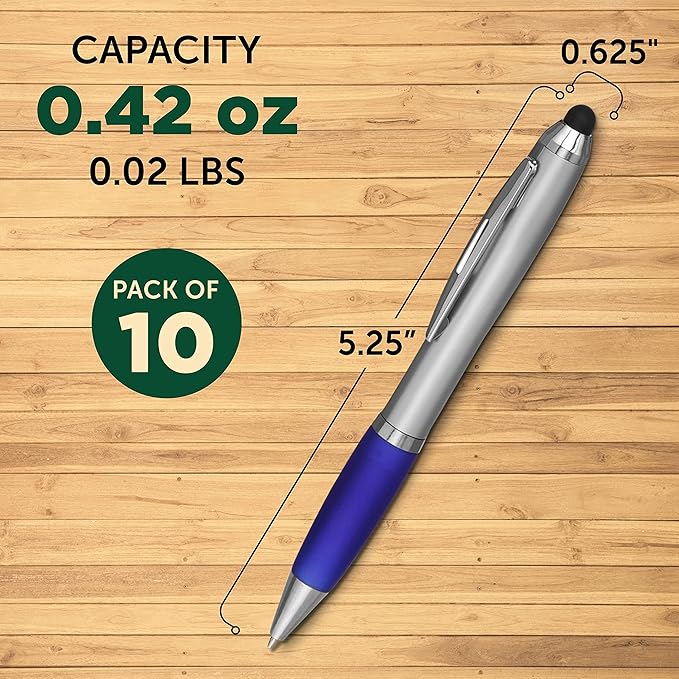 DISCOUNT PROMOS Stylus Ballpoint Pens Set of 10, Bulk Pack - Image 5