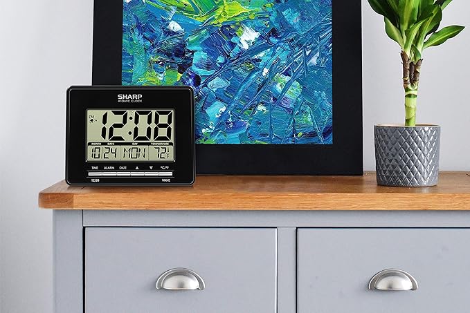 Sharp Atomic Desktop Clock – Auto Set Digital Alarm Clock - Image 6
