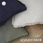 Foindtower Set of 2 Decorative Linen Fringe Lumbar Throw Pillow Covers Boho - Image 4
