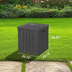 PATIOEASY 50GAL Deck Box Black, Waterproof Resin Outdoor Storage - Image 2