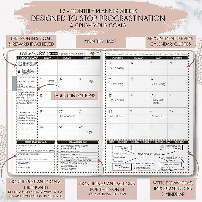 Life & Goal Planner – Undated Daily, Weekly & Monthly Organizer - Image 4