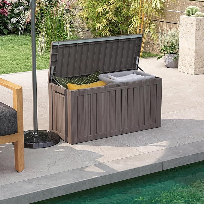 Yardgrace 80 Gallon Outdoor Storage Box Waterproof, Resin Deck Boxes - Image 7